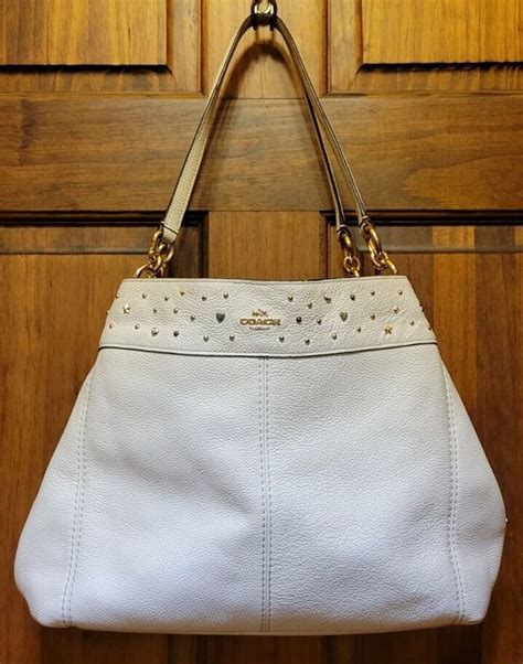 Chalk White Leather Shoulder Bag 